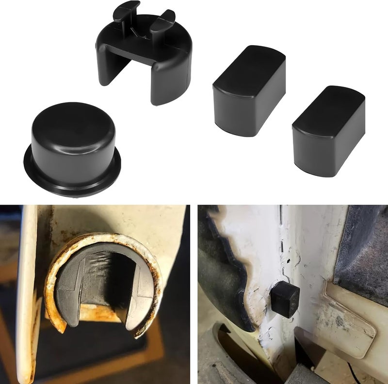 SamWinGear 4PCS Tailgate Bushing Kit for Dodge Ram Ford F-Series Lincoln Models, Tail Gate Hinge Inserts, Black ABS Painted Door Mount Hinges - Image 1